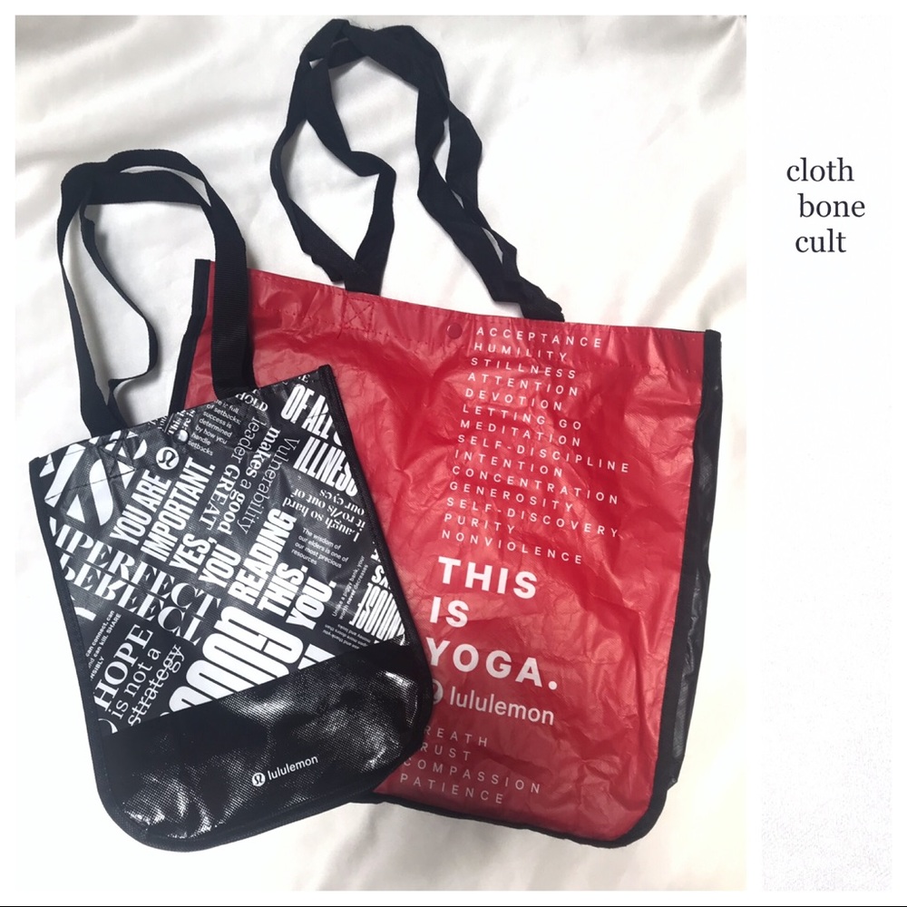 2 LULULEMON Snap-Closure TOTE BAGS (large&small)